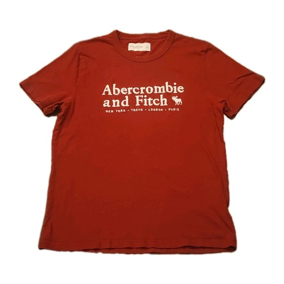 Abercrombie & Fitch Other - Abercrombie & Fitch Men's Embroidered T-Shirt Size Large Burgandy/Red Crew Neck